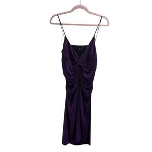 Nicole Miller Purple Ruched Bodycon Midi Dress NWT